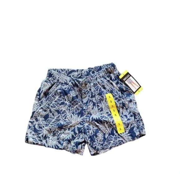 Briggs Navy Floral Print Linen Blend Women's Shorts size 6 - Picture 4 of 6